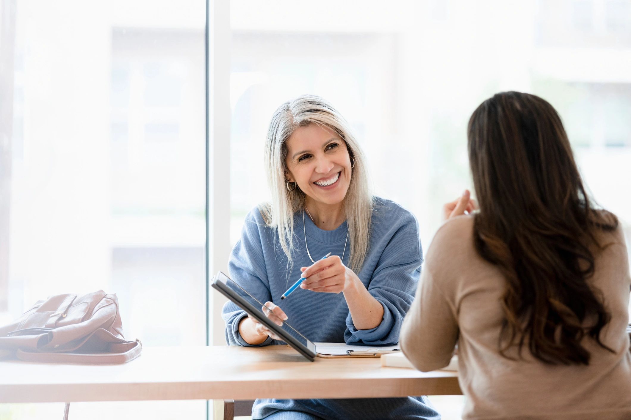 Advisor meeting with a client to discuss financial goals